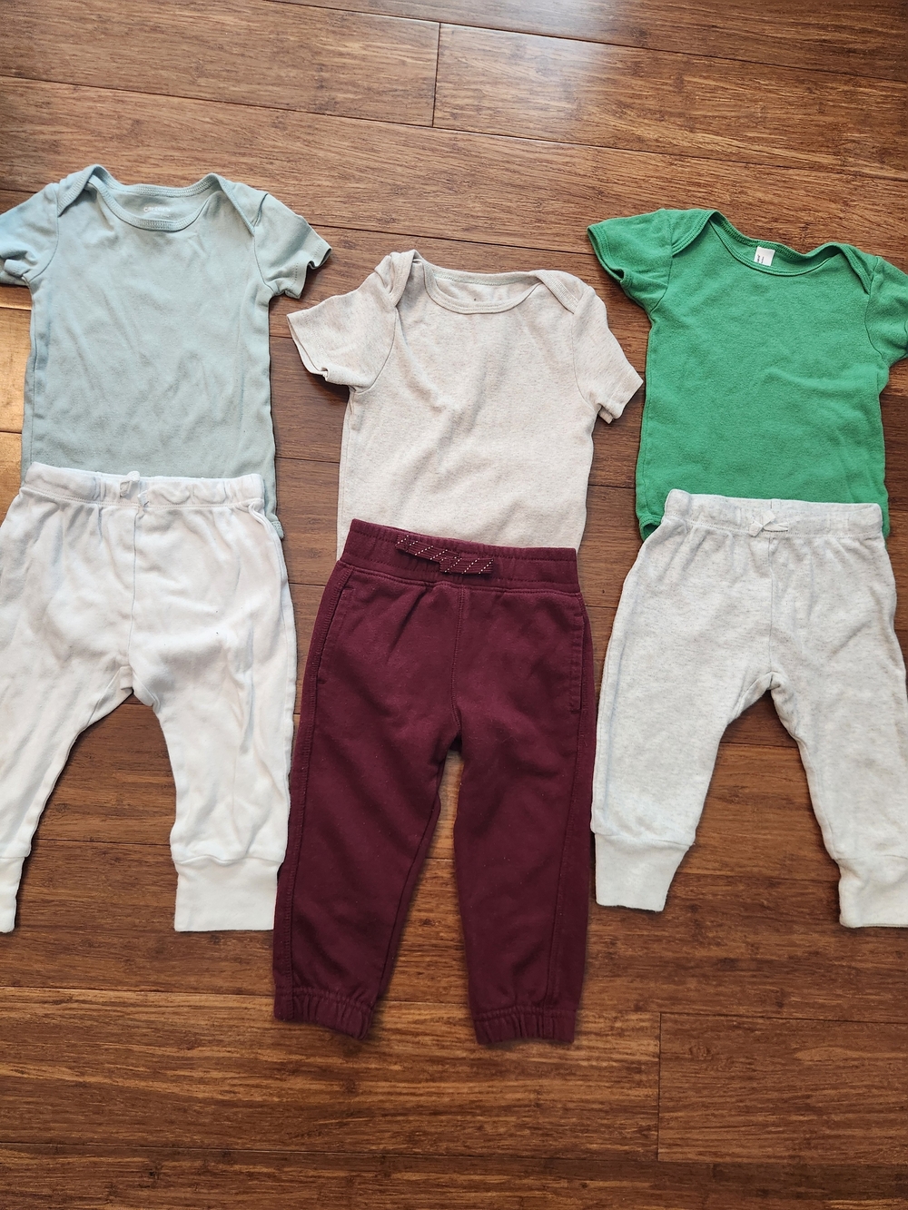Kids Boys Girls Short Sleeve Onesies With Matching Drawstring Pants 12-18 Months